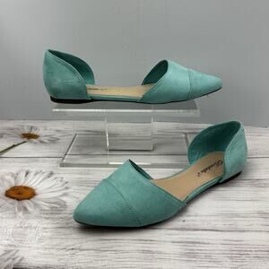 Breckelle's Dolley Seafoam Mint Green Faux Suede Comfortable Flats Sz 7 NWOB